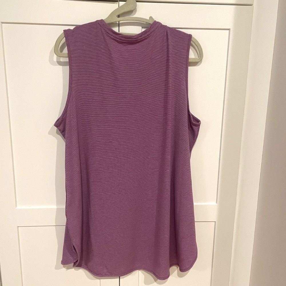 Size Large Lands End Pink and White thin Striped Tunic - Picture 6 of 6